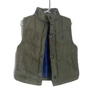 Kids‎ Nautica Puffer Vest in Forest Green with a blue interior. Size 24 months